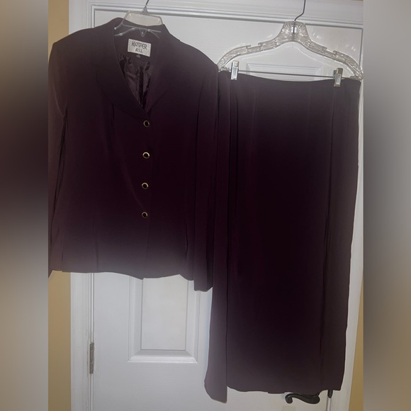 Kasper Skirt Suit Elegant Plum 12 14 - Picture 2 of 9